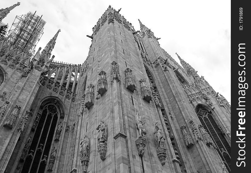 Scupltures in detail on Milan Cathedral