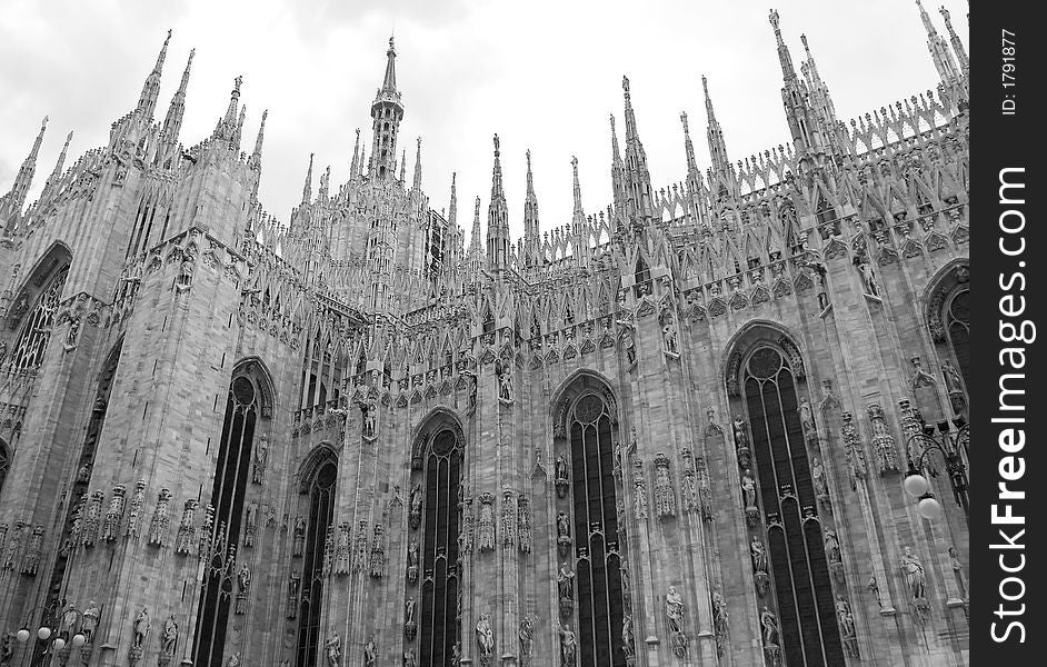 Scupltures in detail on Milan Cathedral