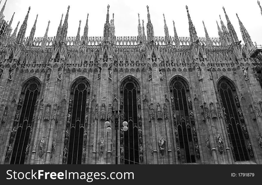 Scupltures in detail on Milan Cathedral