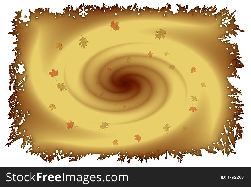 Digital illustration of Autumn frame with abstract leaves vortex . Great design for stationary template , greetings cards , photo frame and other print or web projects . Digital illustration of Autumn frame with abstract leaves vortex . Great design for stationary template , greetings cards , photo frame and other print or web projects .