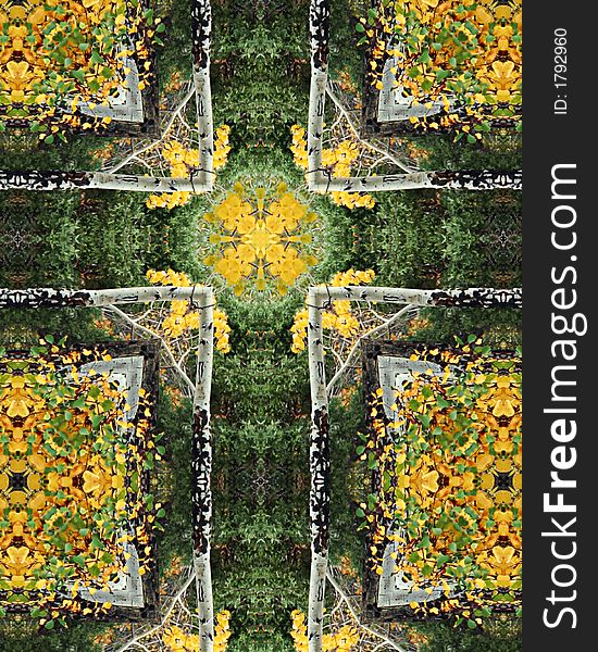 Kaleidoscope cross from photo of aspen grove, Colorado. Kaleidoscope cross from photo of aspen grove, Colorado
