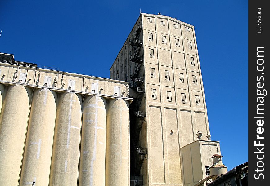 Landscape photo of an abandoned grain silo. Landscape photo of an abandoned grain silo.