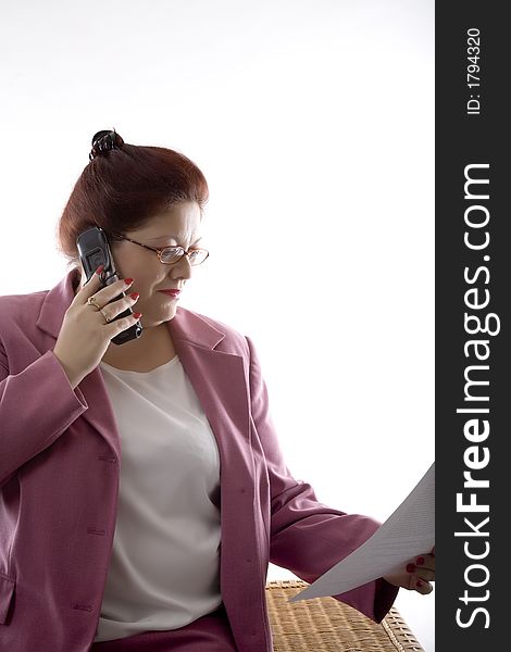Business woman talking on phone. Business woman talking on phone