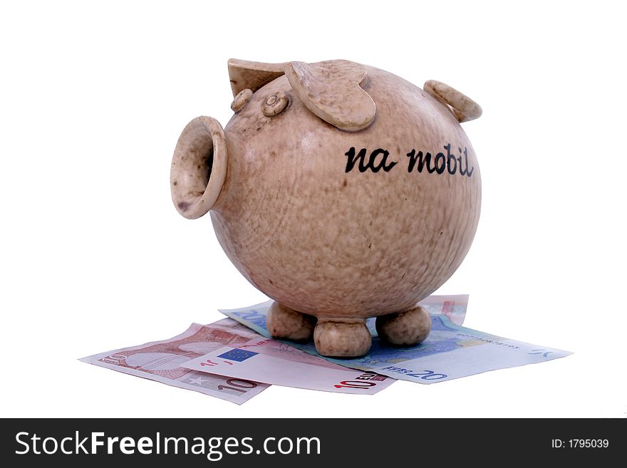 Piggy bank and euro