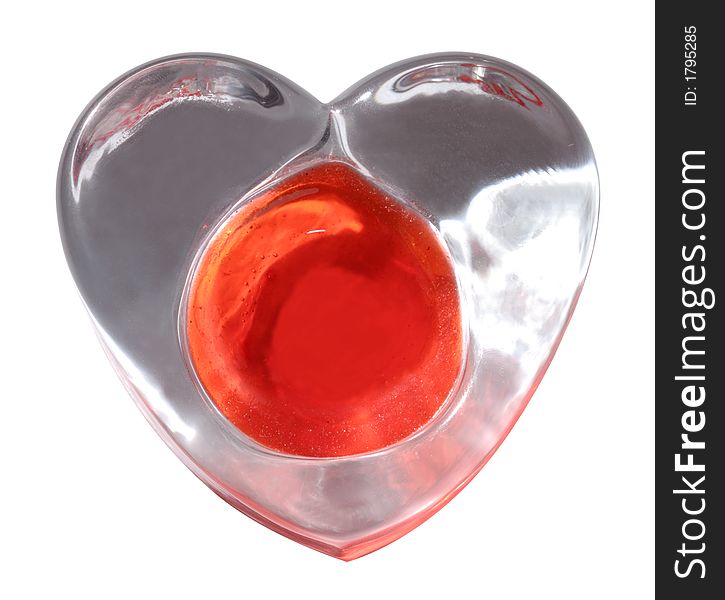 Candle shaped like a heart on the white background. Candle shaped like a heart on the white background