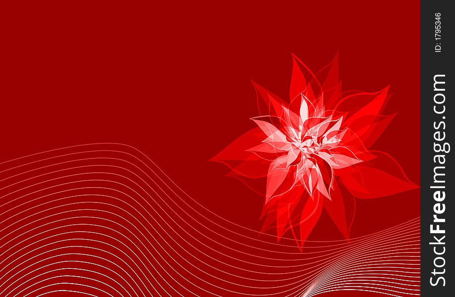 The magic flower on the red background