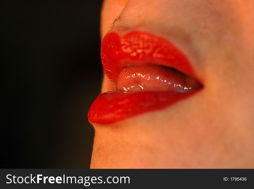 red luscious mouth and lips. red luscious mouth and lips