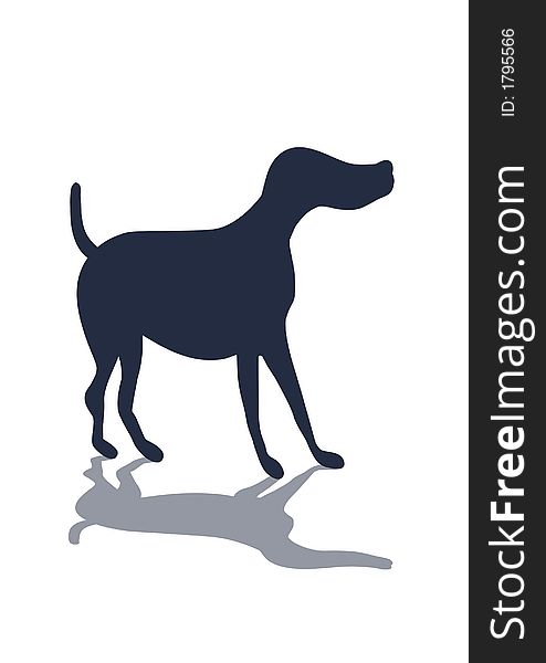 Illustration of a Dog with drop shadow