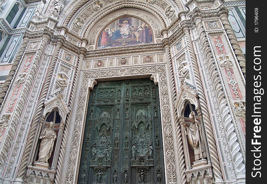 Details on a cathedral in florence, Italy