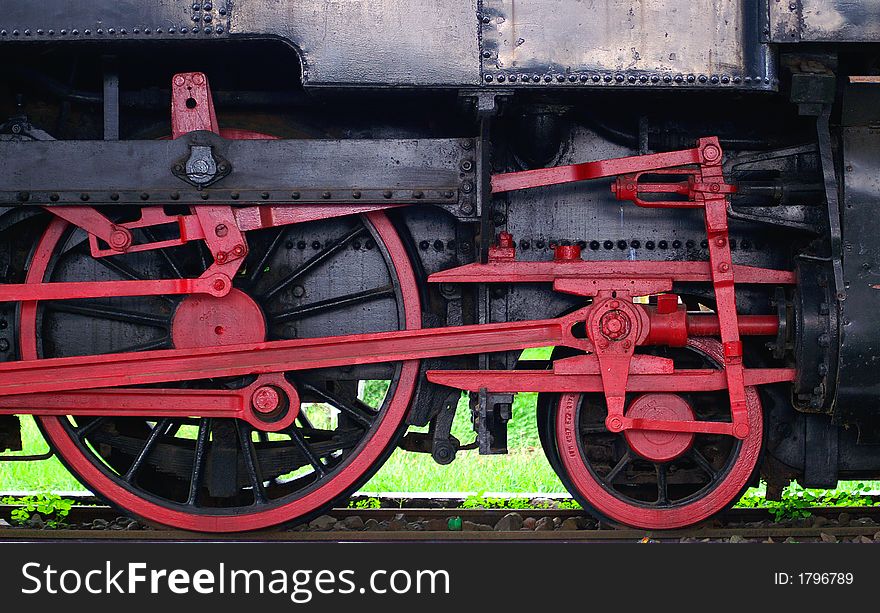 Old Locomotive Wheel at Ambarawa (Central Java, Indonesia) Train Museum