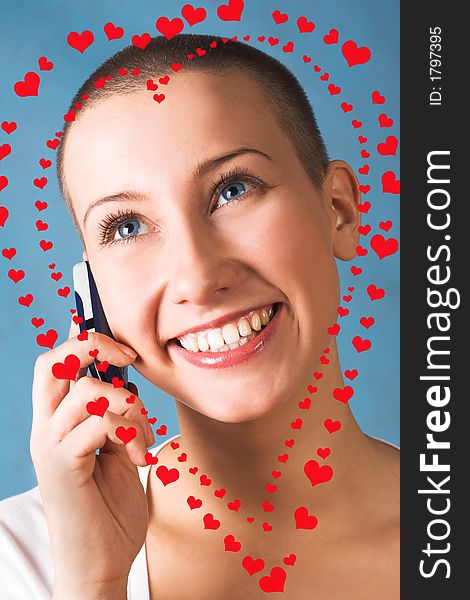 Attractive woman calling by phone. Attractive woman calling by phone