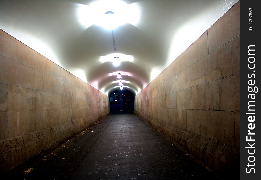 Long Tunnel At Night