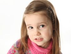 Cute Toddler Girl Wearing A Scarf Royalty Free Stock Photography