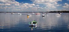 Moored Colored Boats Royalty Free Stock Image Moored Colored Boats Royalty Free Stock Image