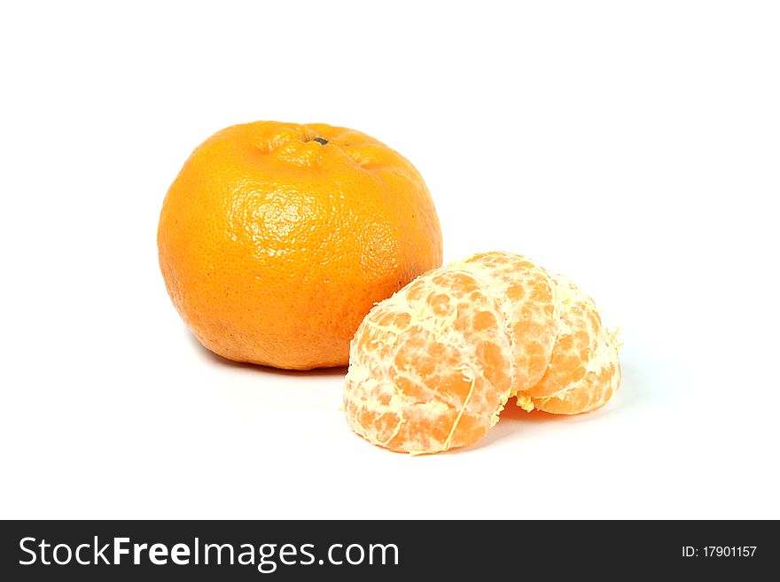 Mandarins/tangerines on white background. Mandarins/tangerines on white background