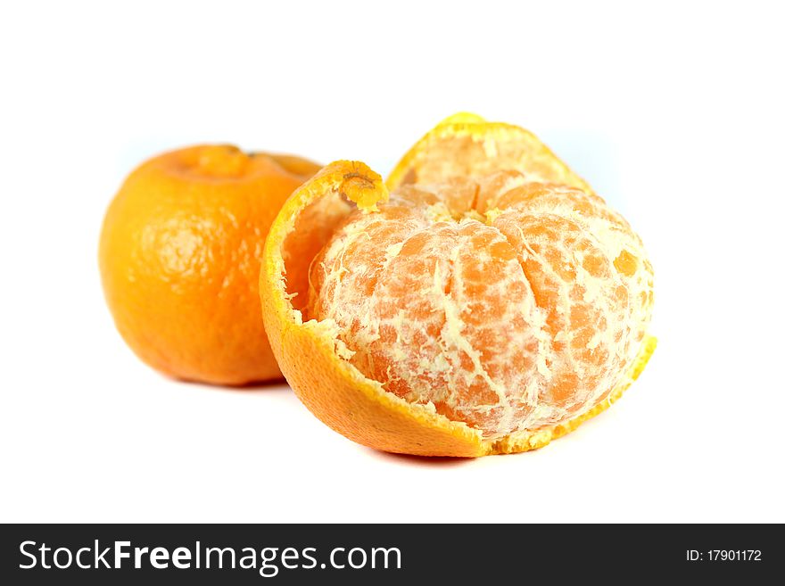 Mandarins/tangerines on white background. Mandarins/tangerines on white background