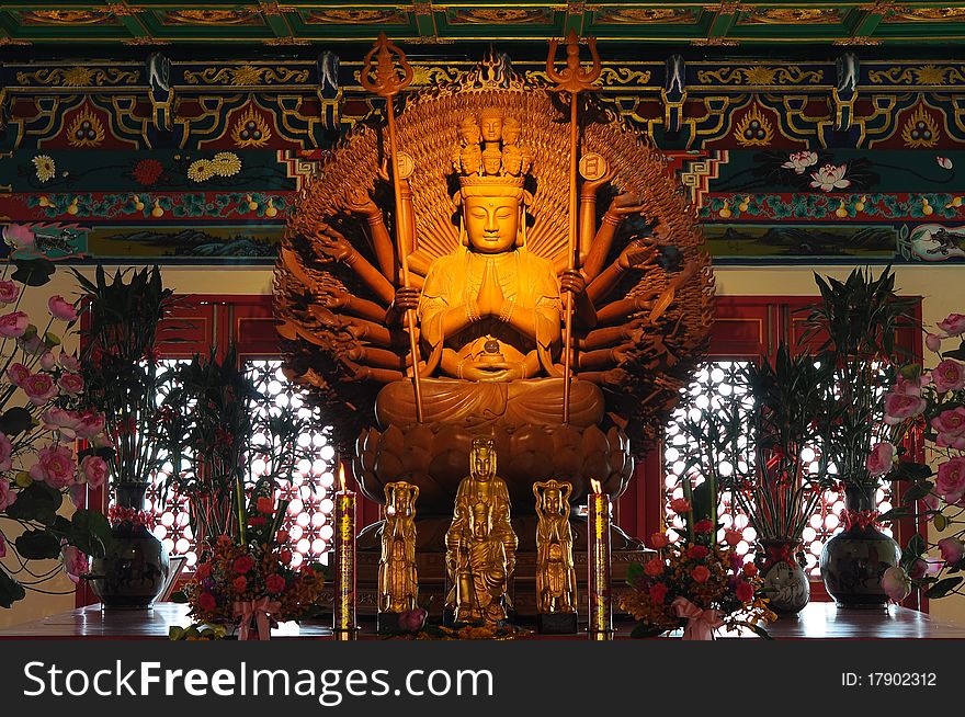 Image of Bodhisattva Guan Yin in LengNaiYee Shrine, Thailand.