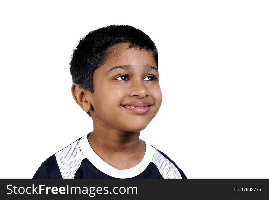 An handsome young indian kid thinking about something