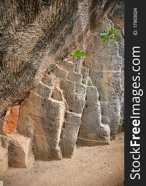 Public ancient quarry of Menorca island in Spain. Public ancient quarry of Menorca island in Spain