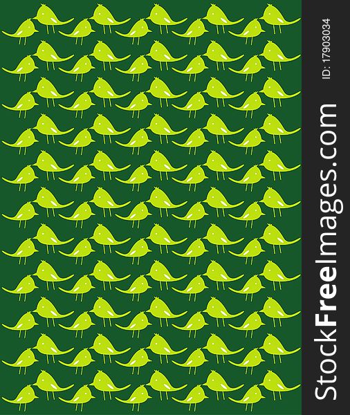 Green Bird Pattern Background
