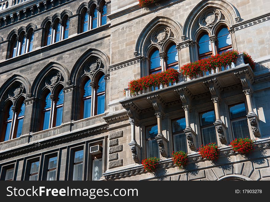 Fragment of town hall wall in Vienna