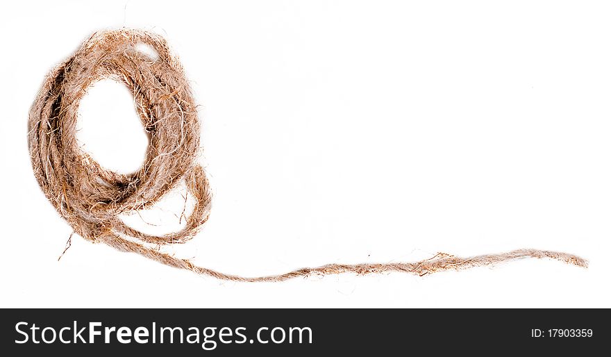 Close up of rope part isolated on white background