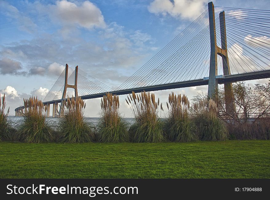 Bridge Waszka de Gama in Portugal, Lisbon