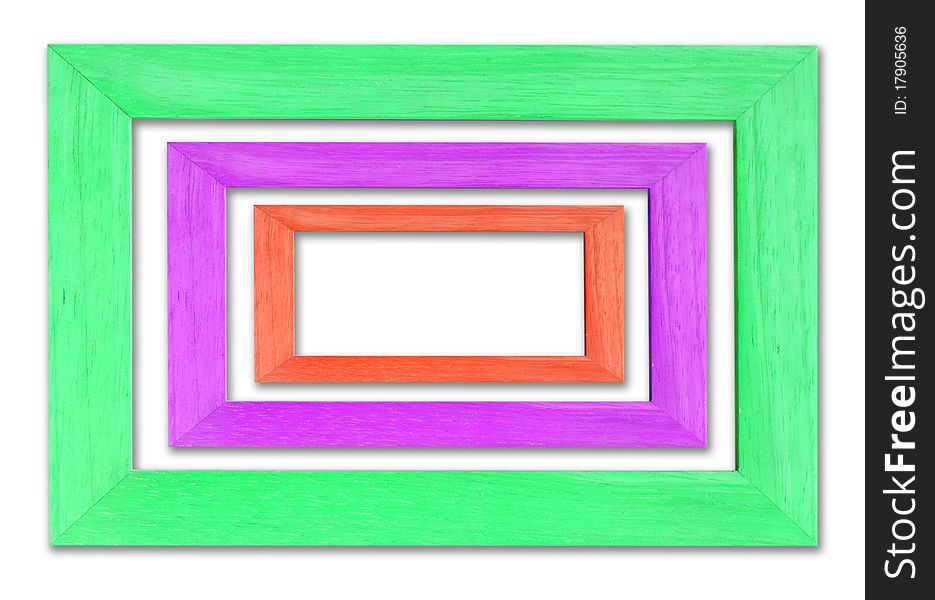 Set of color wooden frame. Set of color wooden frame