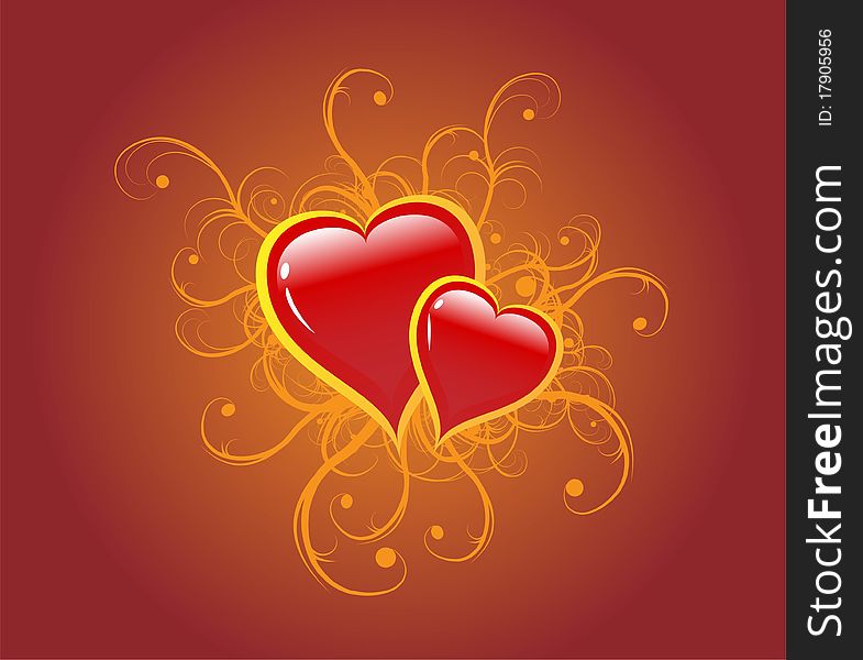 Hearts Background on valentine day