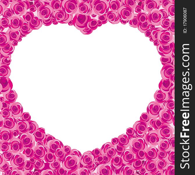 Illustration of Heart-shaped rose background. Illustration of Heart-shaped rose background