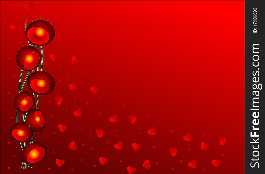 Valentine wallpaper with red lights and heart