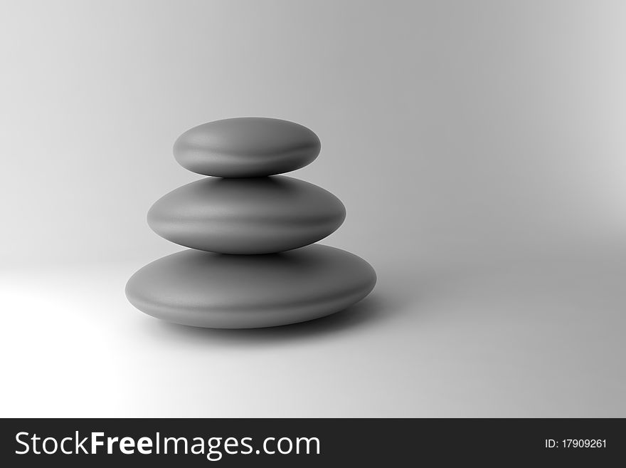 Balanced stones on black and white background. Balanced stones on black and white background