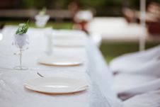 Tables Set For Wedding Royalty Free Stock Photo