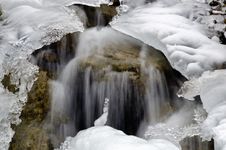 Water Flowing Under Ice On Dolomites Royalty Free Stock Image Water Flowing Under Ice On Dolomites Royalty Free Stock Image