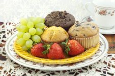 Fresh Muffins And Fruit Royalty Free Stock Image