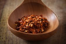 Chili Pepper On Wooden Spoon Royalty Free Stock Photo Chili Pepper On Wooden Spoon Royalty Free Stock Photo