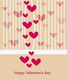 Beautiful Valentine Greeting Card Wiht Hearts Royalty Free Stock Photography