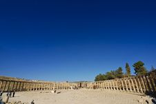 Oval Plaza In Jerash Royalty Free Stock Image Oval Plaza In Jerash Royalty Free Stock Image