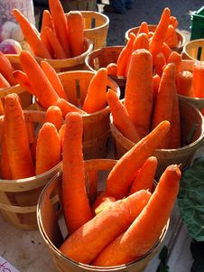 Carrots In Baskets Royalty Free Stock Photos