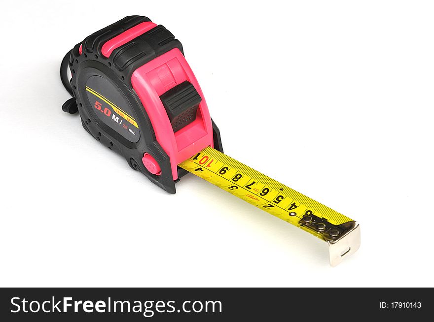 Pink steel tape measure