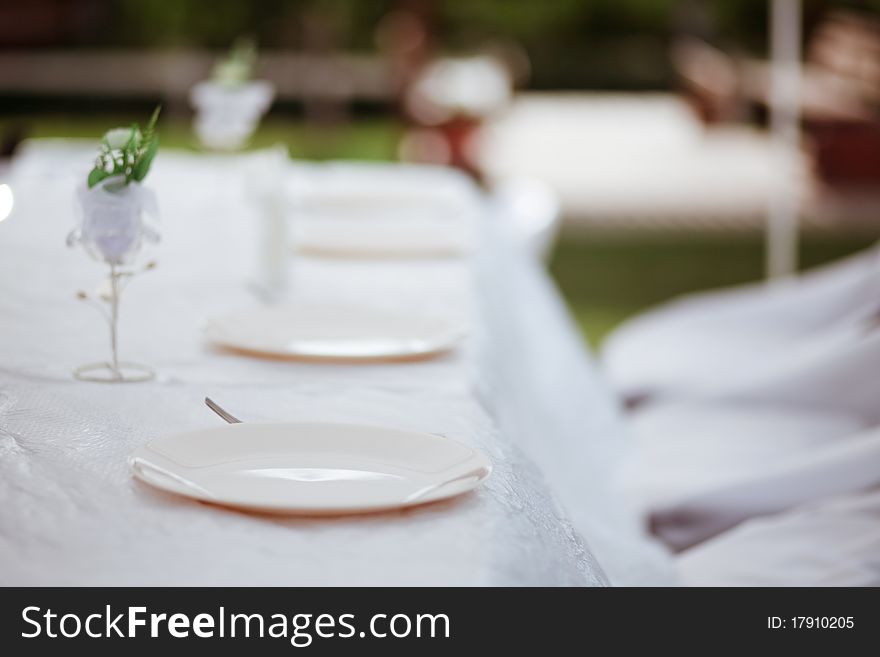 Tables Set For Wedding