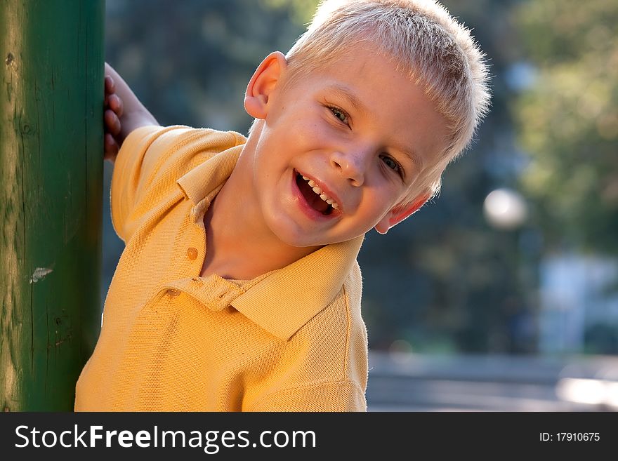 Portrait of smiling little boy - looking at camera