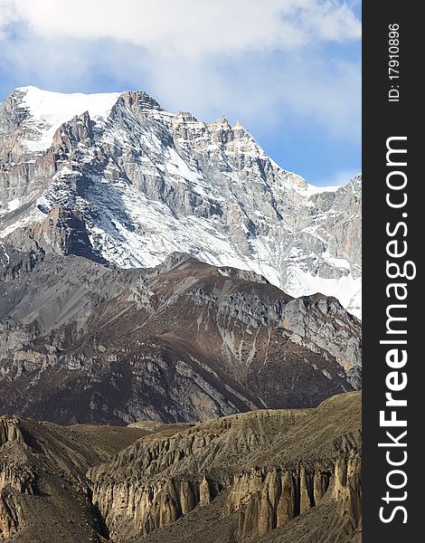 Mountain range in Annapurna conservation area, Nepal. Mountain range in Annapurna conservation area, Nepal.