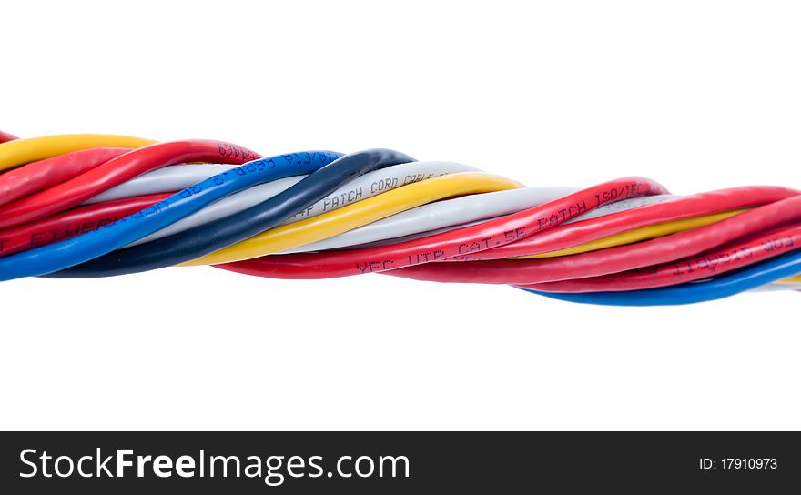 Ethernet cables isolated on white background