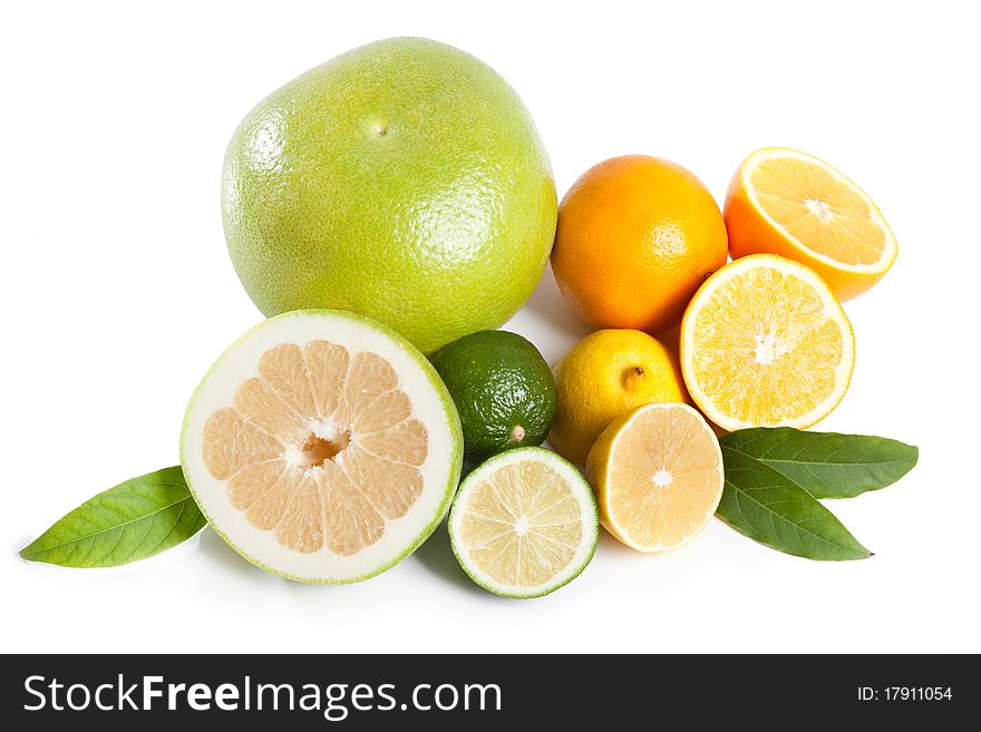 Citrus collection. Isolated on white