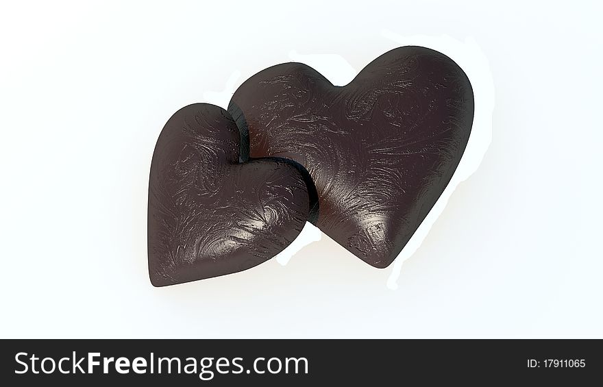 3D Candy Hearts on white background