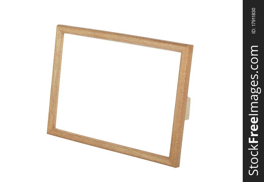 Wooden picture frame  isolated on the white background