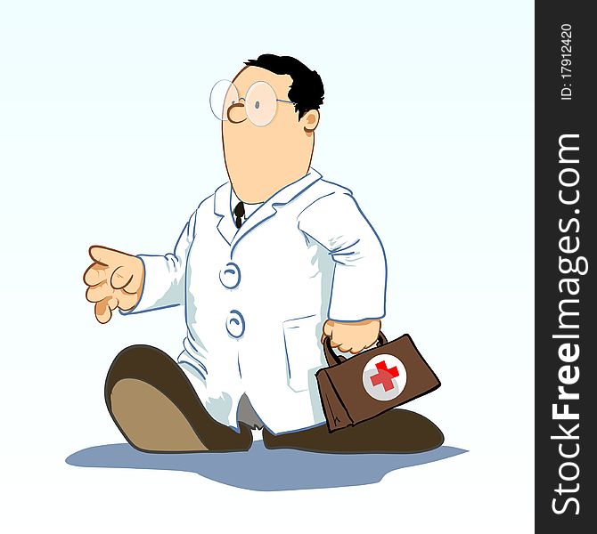 Medical Toons - Doctor With Bag