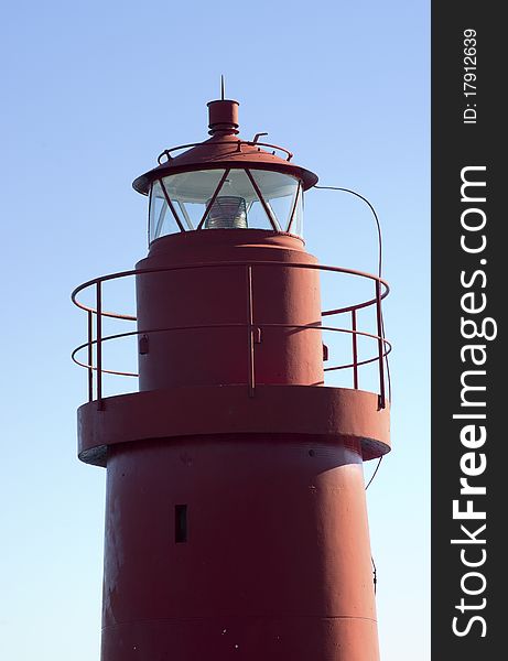 Light house at the entrance of a harbour. Light house at the entrance of a harbour