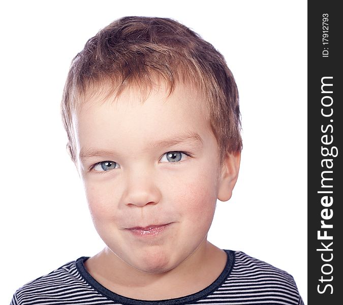 Portrait of small boy, isolation